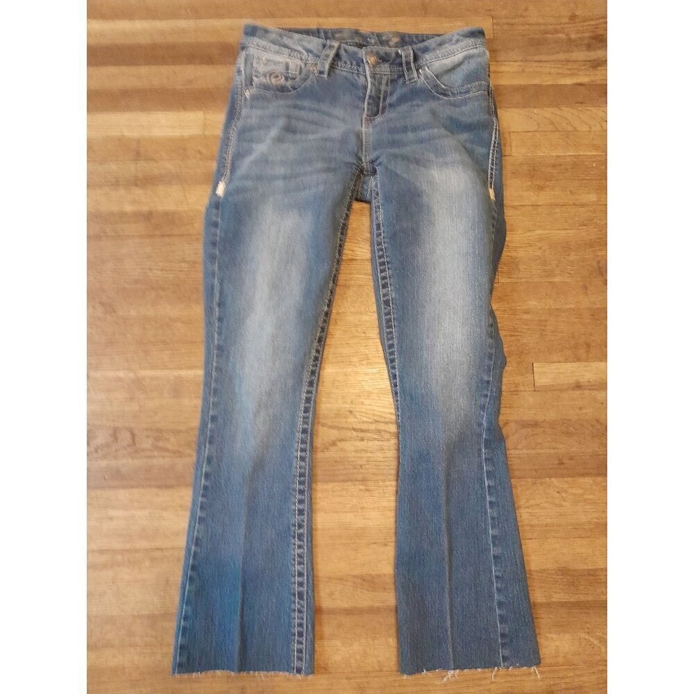 7 For All Mankind Size 4 Low Rise Raw Hem Retro Slim Boot Jeans